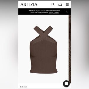 Aritzia Sculpt Knit Criss Cross Tank in Brown